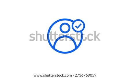 Simple icon of a person with a checkmark indicating approval or confirmation