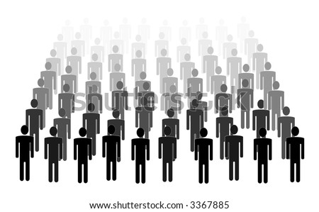 Simple Illustration Crowd Silhouettes People Stock Illustration