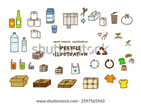 Simple illustration set of recycling