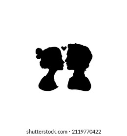 Simple Kissing Logo Black White Stock Illustration 2119770422 ...