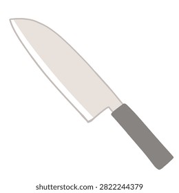 Simple Kitchen Knife With Black Handle Illustration