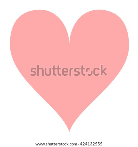 Simple light red heart isolated over a white background.