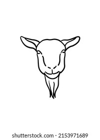 Simple Line Drawing Goat Head Stock Illustration 2153971689 | Shutterstock
