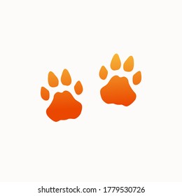 lion footprints orange 
simple