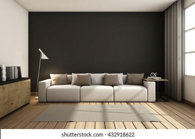 Simple of livingroom set modern - 3D render