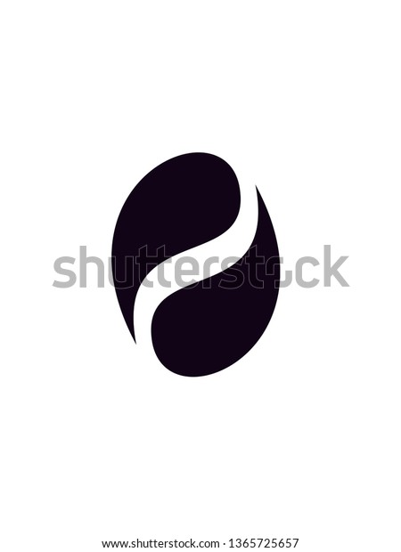 A simple logo, a circle with curved lines in\
the middle that divides it in\
two.