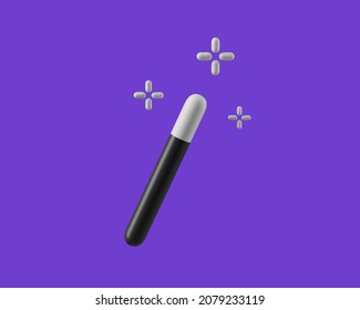 Simple Magic Wand Tool 3d Render Illustration.