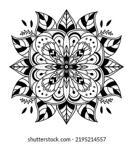 Simple Mandala Ethnic Flower Art Png