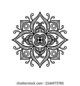 Simple Mandala Pattern Black White Decoration Stock Illustration ...