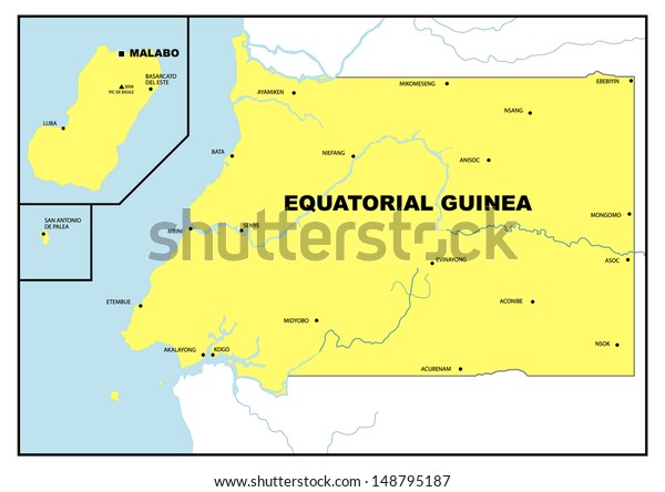 Simple Map Equatorial Guinea Royalty Free Stock Image