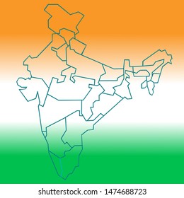 Simple Map India Background Indian Flags Stock Illustration 1474688723 ...