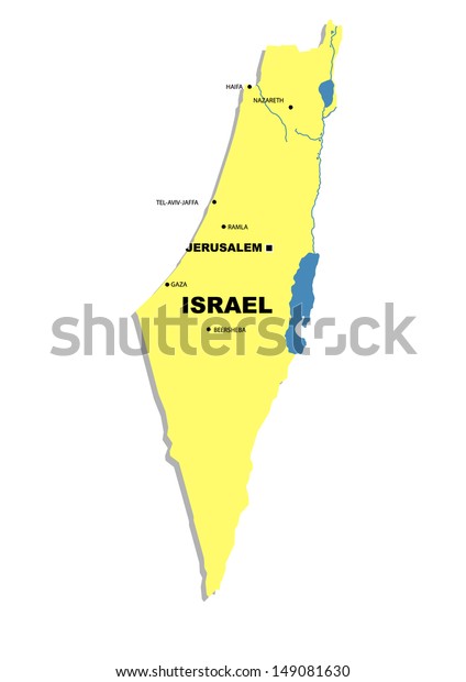 Simple Map Of Israel Simple Map Israel Stock Illustration 149081630