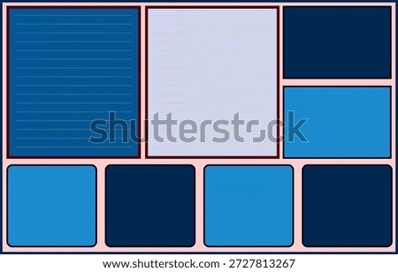 Simple memo frame set, empty note background