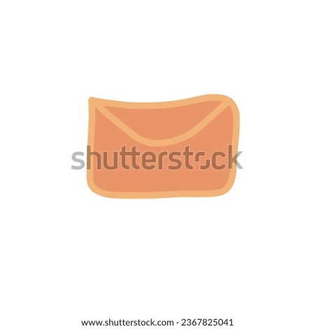 Simple Message icon handrawn orange color