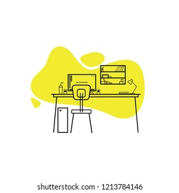 Simple Minimalist Work Table Stock Illustration 1213784146 | Shutterstock