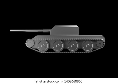 A simple model of the tank. 3d rendering toy.