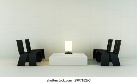 Simple of Modern Living / 3D render image - Powered by Shutterstock