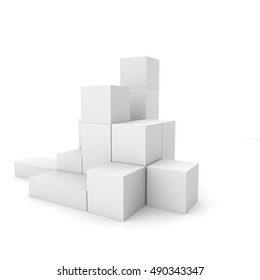 Multibox Cube Display 3d Rendering Stock Illustration 640179037