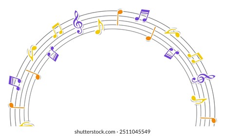 Simple musical note frame illustration - Powered by Shutterstock