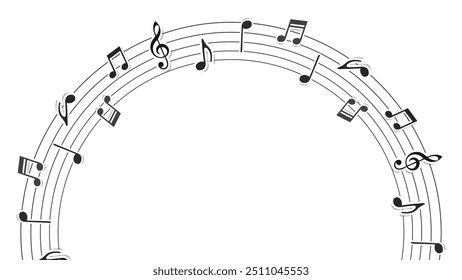 Simple musical note frame illustration - Powered by Shutterstock