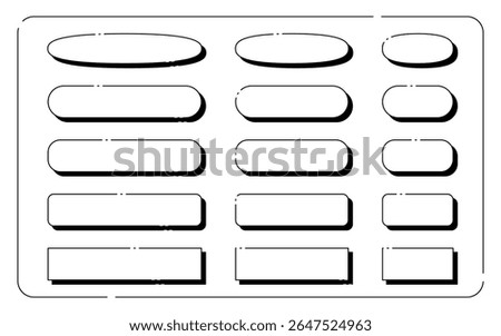 Simple nameplate, tag, frame set, shadow