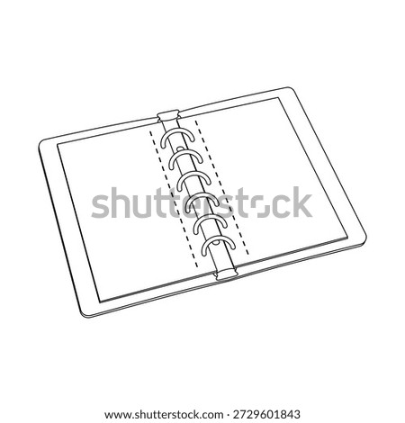simple, open, blank binder in white
