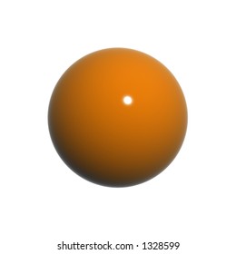 simple orange 3d ball with raytrace texture