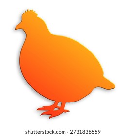 simple orange avian shape representing poultry or wild bird with thick legs