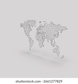 A simple outlined world map for learning geography.