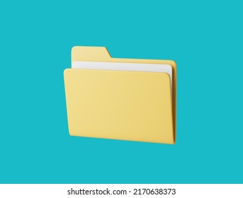 Simple Paper Folder Icon 3d Render Stock Illustration 2170638373 ...