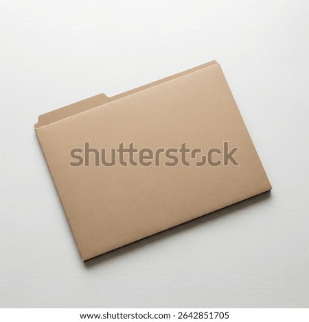 Simple plain folder on a white desk