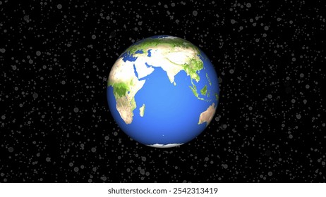 Simple planet earth rotating in loop and isolated on white background. Planet Earth , Flat design spinning Earth isolated , Planet Earth spinning isolated	