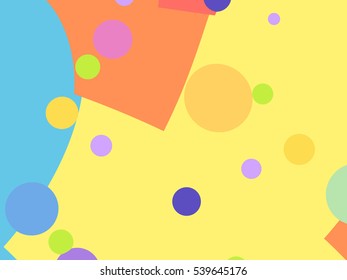 Simple Playful Fractal Background With Colorful Shapes And Circles. For Fun Children Events, Toys, Birthday Parties - Invitations, Posters, Hats, Prints, Decorations, Layouts, Leaflets, Templates.