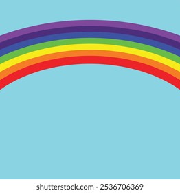 simple rainbow with colors from violet indigo to orange red ideal as a backdrop with space for customizable text on cyan background - Powered by Shutterstock