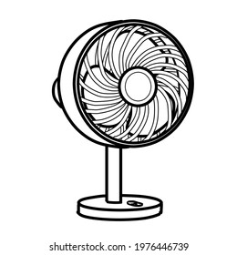 Simple Realistic Fan Line Drawing Stock Illustration 1976446739 ...