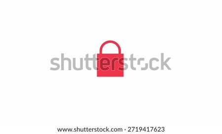 Simple red padlock icon representing security privacy protection data encryption safety and digital safeguards on a white background
