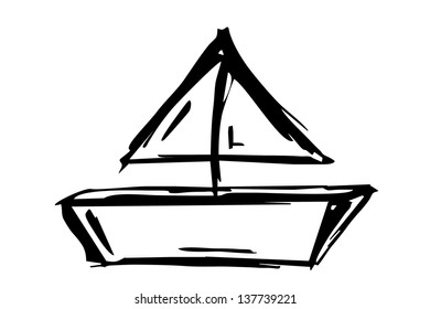 Simple Sailing Boat Silhouette Stock Illustration 137739221 | Shutterstock