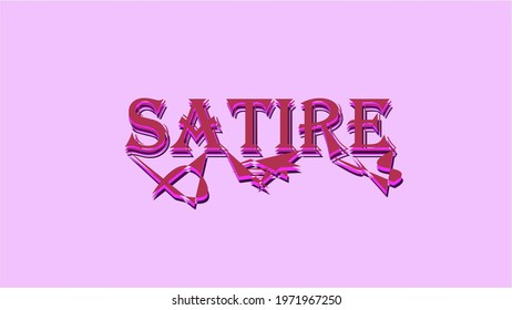 A Simple Satire Word With Purplish-pinkish Background