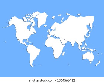 White 3d Map World Dropped Shadow Stock Vector (Royalty Free ...