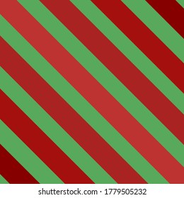 Simple Seamless Pattern Of Red And Green Textured Straight Lines. Red Gradient. Festive Christmas Pattern, Texture. Striped Diagonal Pattern Background With Slanted Lines For Printing On Fabric. 