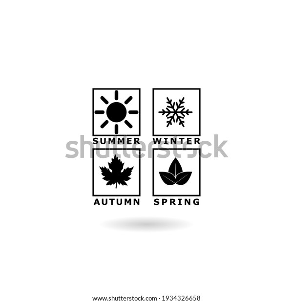 Simple season icon with
shadow