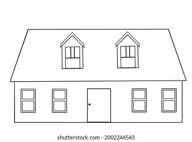 建物の家やラインアートの簡単なスケット のイラスト素材