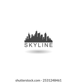 Simple Skyline icon with shadow - Powered by Shutterstock