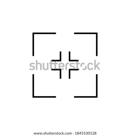 Simple sniper rifle rectangular crosshairs black icon