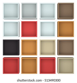 simple square frame or shelf from top view. 3D rendering