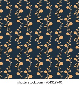 Simple stylish abstract background and seamless pattern, geometric lines texture, floral illustration. Raster version, isolated.