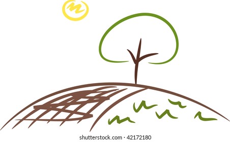 Simple summer landscape: Tree