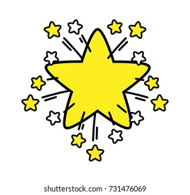 simple symbol explosive star with sprouting stars