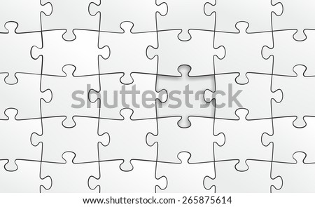 simple template many puzzle pieces stock illustration 265875614