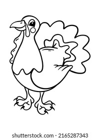 Simple Thanksgiving Coloring Page With Turkey For Kids